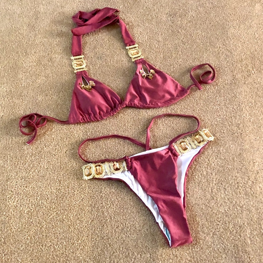 NWT Competition rhinestone plum maytime iris final sale price M fits S L fits M - Picture 3 of 16